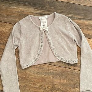 Bonnie Jean silver cropped sweater size 6x. EUC
